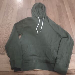 Express Green Waffle Hoodie Size Medium